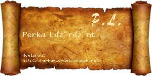 Perka Lóránt névjegykártya